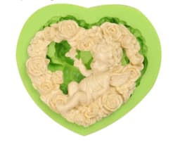 ECT 1021 Heart Rose Cherub mold thumbnail 1