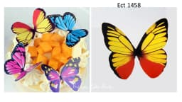 ECT 1458 50pcs YELLOW Paper Butterfly topper thumbnail 1
