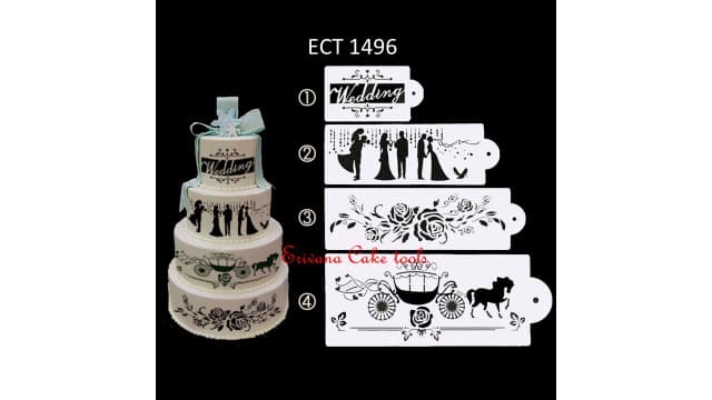 ECT 1496 4pcs Wedding stencil set