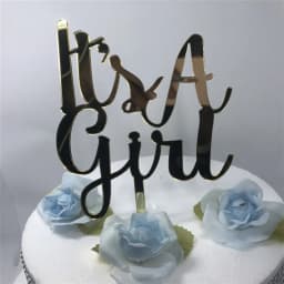 ECT 1522 It’s a Girl Mirror acrylic Cake Topper thumbnail 3