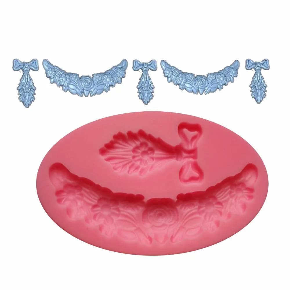 ECT 1545 Flower Swag and Jabot mold image 1