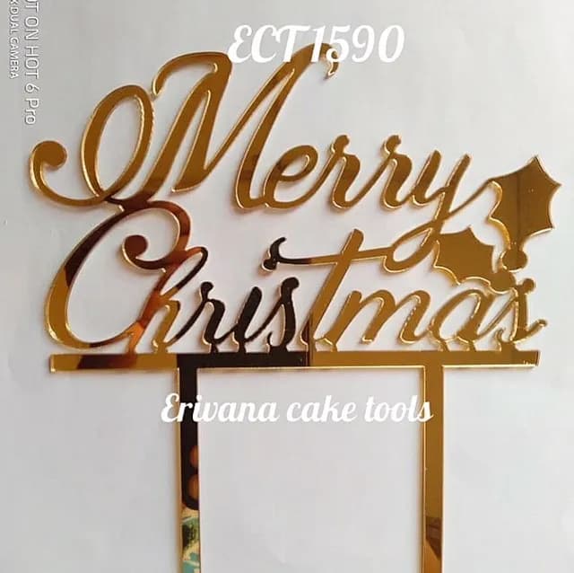 ECT 1590 Merry Christmas Mirror acrylic topper