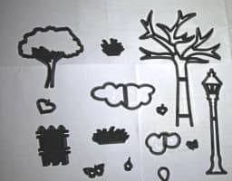 ECT 1622 Trees Lamp Post silhouette cutter set thumbnail 1