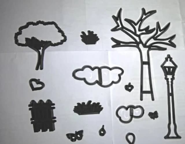 ECT 1622 Trees Lamp Post silhouette cutter set