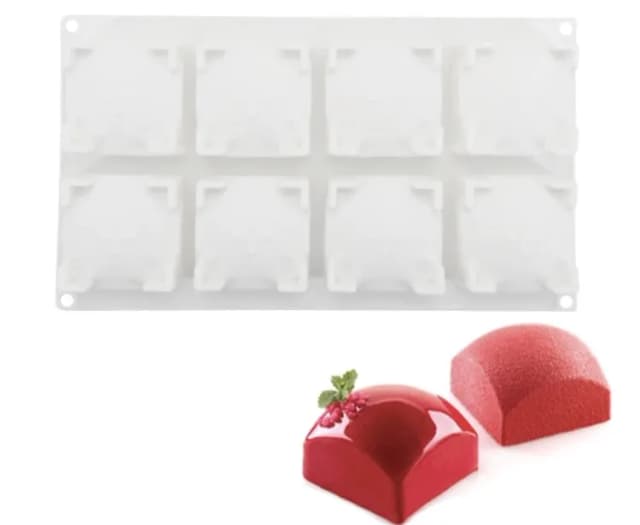 ECT 1637 Dome 8 square cavity Entremet mold