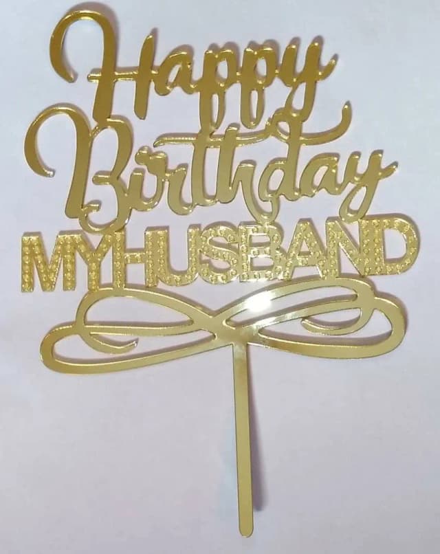 ECT 1682 HBD My Husband Gold topper 6″ wide