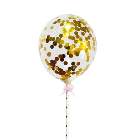 ECT 1758 5 inch Gold confetti balloon image 1