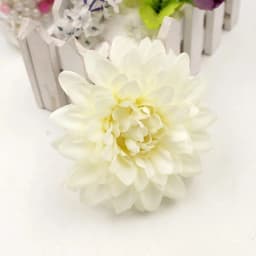 ECT 1766 White dahlia flower 10cm with stick thumbnail 1