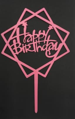 ECT 1838 Pink HBD acrylic topper thumbnail 1