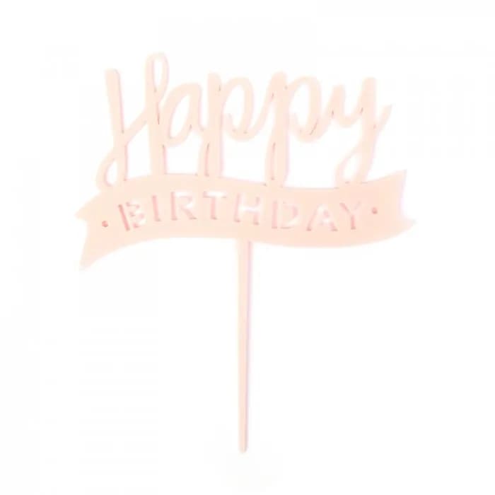 ECT 1839 Pastel Pink HBD acrylic topper image 1