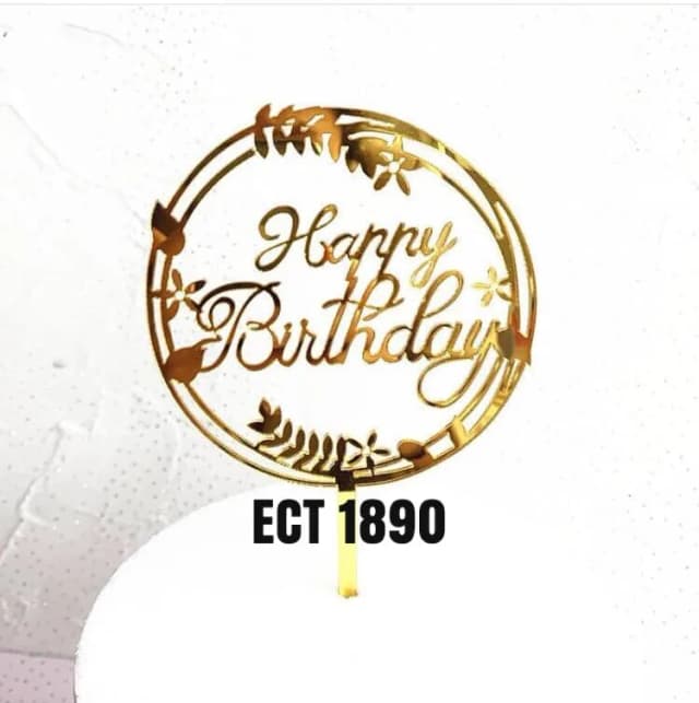 ECT 1890 Happy Birthday Gold Topper