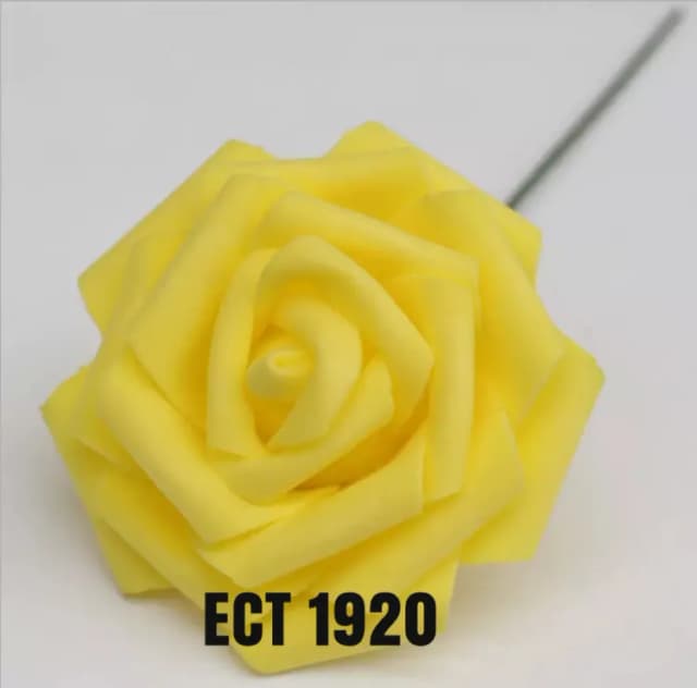 ECT 1920 1pcs Yellow Foam Flower 8cm