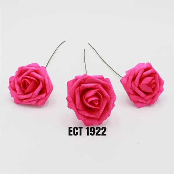 ECT 1922 1pcs Pink Foam Flower 8cm