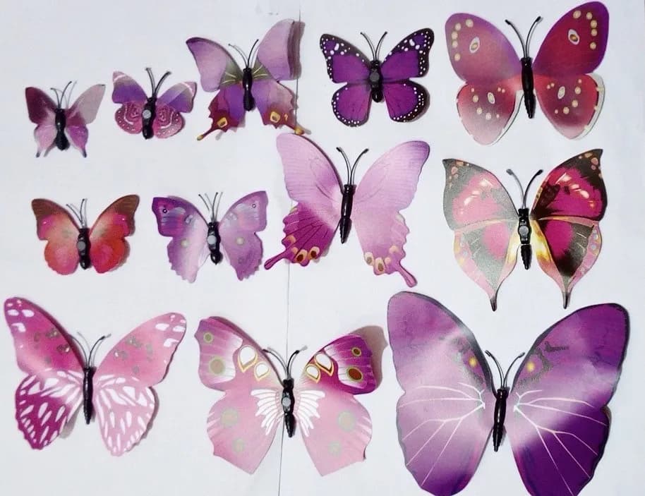 ECT 1962 Purple 12pcs 3d Butterfly Topper image 1