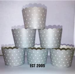 ECT 2005 Ash and white polka dot cupcake cups 50pc (small) thumbnail 1