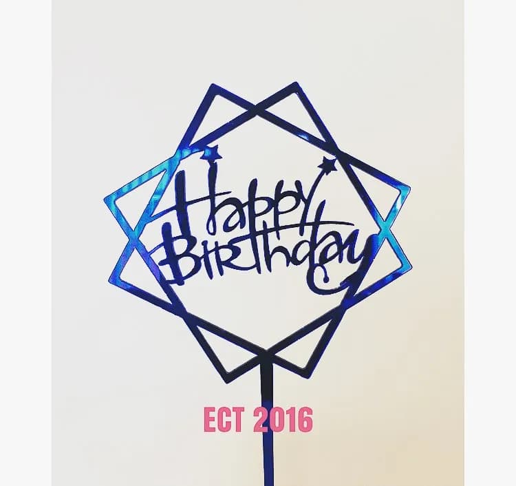 ECT 2016 Royal Blue acrylic HBD Topper image 1