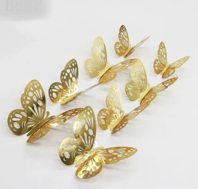 ECT 2086 Gold Butterflies 12pcs