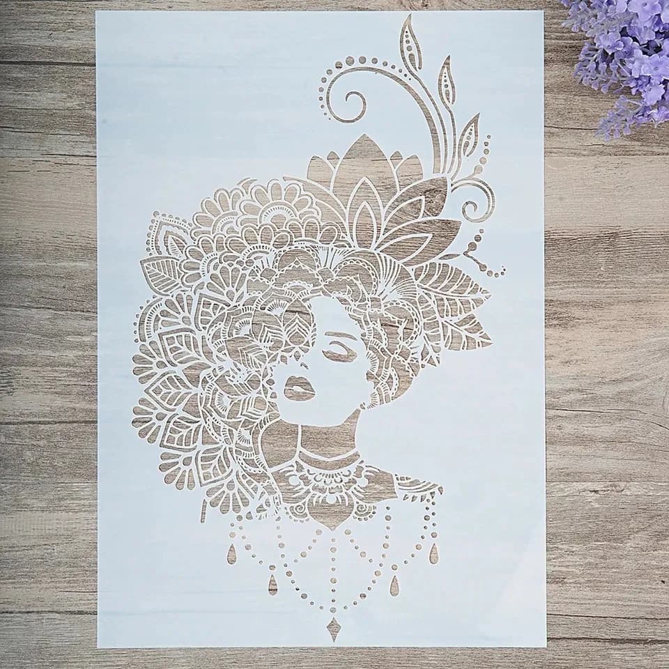 ECT 2116 Fashion Woman Stencil A4 size image 1