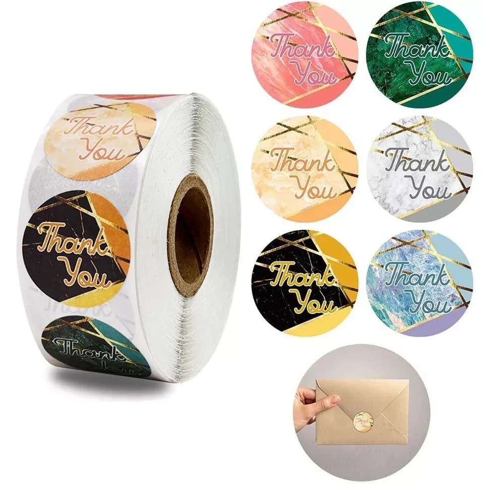 ECT 3062 Marble Thank you sticker  1 inch image 1