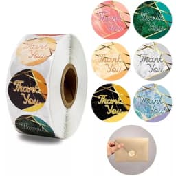 ECT 3062 Marble Thank you sticker  1 inch thumbnail 1